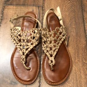 ZIGI SOHO Size 8 Tan/Rose Gold Sandals